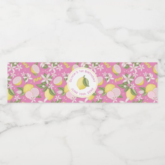 Étiquette de bouteille d'eau d'anniversaire de lim (Étiquettes simples)