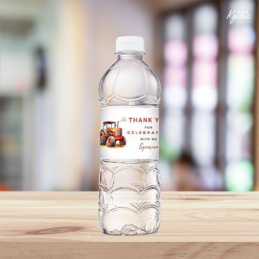 Étiquette de bouteille d'eau d'anniversaire du tra