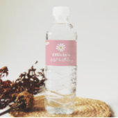 Étiquette de bouteille d'eau d'anniversaire rose p