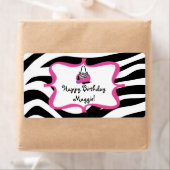 Étiquette de bouteille d'eau d'anniversaire Zebra (En situation)