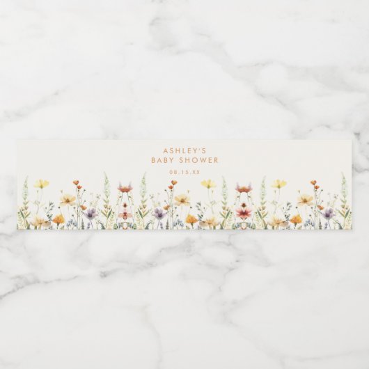 Étiquette de bouteille d'eau de Baby shower rustiq (Étiquettes simples)