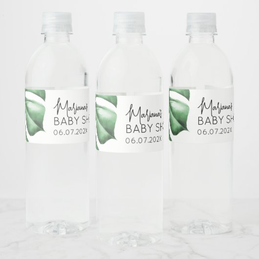 Étiquette de bouteille d'eau de Baby shower tropic (Bouteilles)
