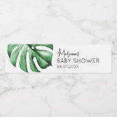 Étiquette de bouteille d'eau de Baby shower tropic (Étiquettes simples)