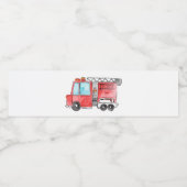 Étiquette de bouteille d'eau de camion pompier (Étiquettes simples)