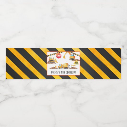 Étiquette de bouteille d'eau de construction - WH (Étiquettes simples)