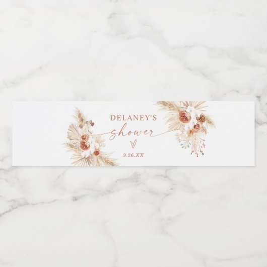 Étiquette de bouteille d'eau de douche Boho (Étiquettes simples)