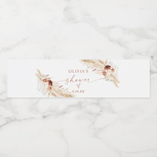 Étiquette de bouteille d'eau de douche Boho | Pamp (Étiquettes simples)