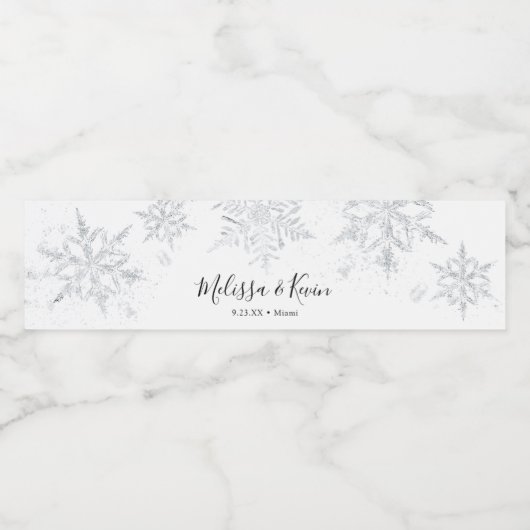 Étiquette de bouteille d'eau de flocon d'argent d' (Étiquettes simples)