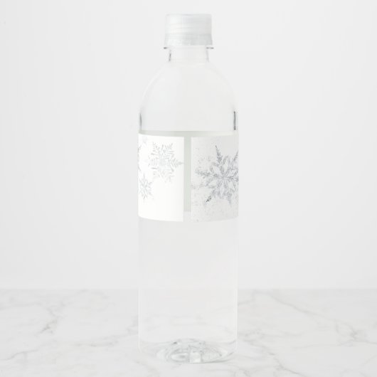 Étiquette de bouteille d'eau de flocon de neige (Dos)