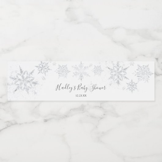 Étiquette de bouteille d'eau de flocon de neige (Étiquettes simples)