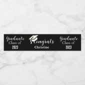 Étiquette de bouteille d'eau de graduation noire e (Étiquettes simples)