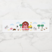 Étiquette de bouteille d'eau de la ferme, barnyard (Étiquettes simples)