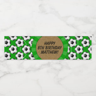 Étiquette de bouteille d'eau de la fête de footbal