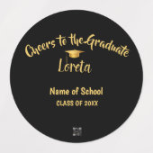 Étiquette de bouteille d'eau de la fête de graduat (Design 1)