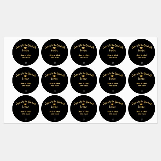 Étiquette de bouteille d'eau de la fête de graduat (Feuille)