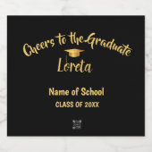 Étiquette de bouteille d'eau de la fête de graduat (Étiquettes simples)