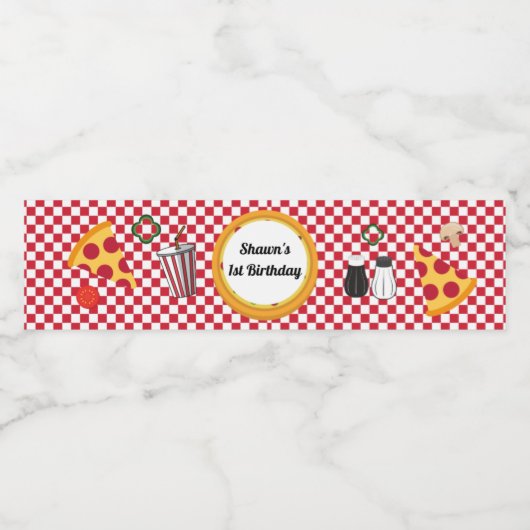 Étiquette de bouteille d'eau de la fête de la pizz (Étiquettes simples)