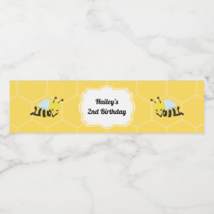 Étiquette de bouteille d'eau de la fête des abeill