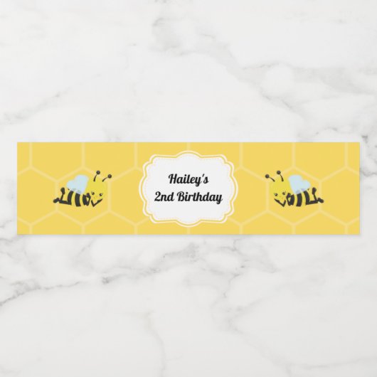 Étiquette de bouteille d'eau de la fête des abeill (Étiquettes simples)