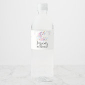 Étiquette de bouteille d'eau de la fête Unicorn (Devant)