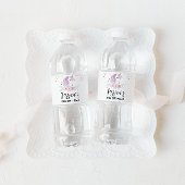Étiquette de bouteille d'eau de la fête Unicorn