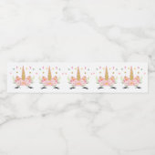 Étiquette de bouteille d'eau de la fête Unicorn (Étiquettes simples)