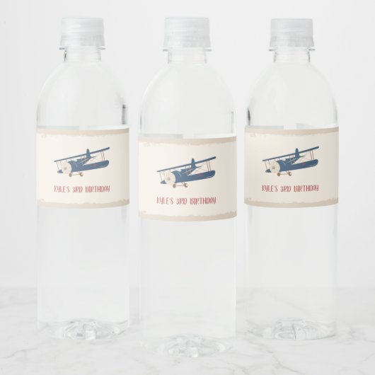 Étiquette de bouteille d'eau de l'avion - sur mesu (Bouteilles)