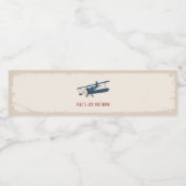 Étiquette de bouteille d'eau de l'avion - sur mesu (Étiquettes simples)