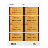 Étiquette de bouteille d'eau de marguerites rustiq (Feuille entière)