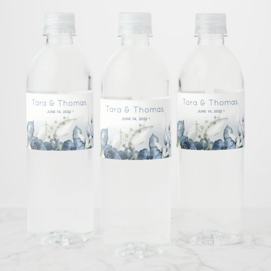 Étiquette de bouteille d'eau de mariage aux pivoin (Bouteilles)