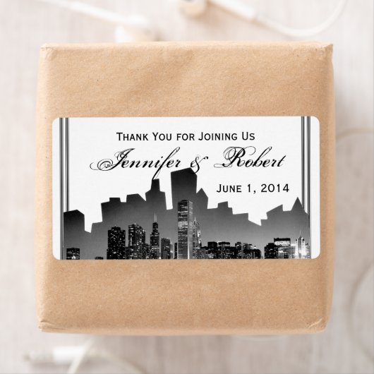 Étiquette de bouteille d'eau de mariage de Chicago (En situation)