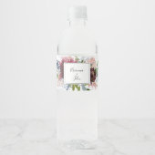 Étiquette de bouteille d'eau de Mariage géométriqu (Devant)