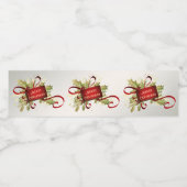 Étiquette de bouteille d'eau de Noël rouge moderne (Étiquettes simples)