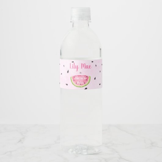 Étiquette de bouteille d'eau de pastèque (Devant)