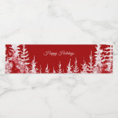 Étiquette de bouteille d'eau des arbres de Noël bl (Étiquettes simples)