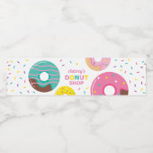 Étiquette de bouteille d'eau Donut pour la fête d' (Étiquettes simples)