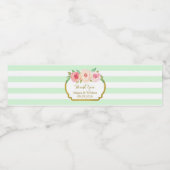 Étiquette de bouteille d'eau d'or fleuri à la ment (Étiquettes simples)