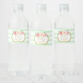 Étiquette de bouteille d'eau d'or fleuri à la ment (Bouteilles)