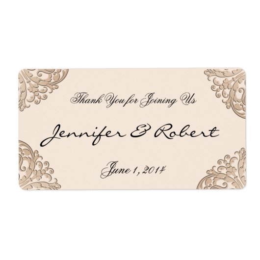 Étiquette de bouteille d'eau en fibre d'or victori (Devant)