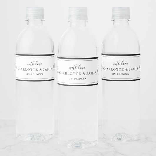 Étiquette de bouteille d'eau feuilletée minimalist (Bouteilles)
