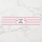 Étiquette de bouteille d'eau Flamant rose (Étiquettes simples)