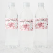 ÉTIQUETTE DE BOUTEILLE D'EAU FLEUR DE ROSE ROSE PÂ (Bouteilles)