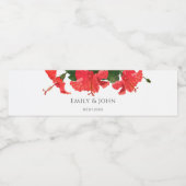 Étiquette de bouteille d'eau fleur d'Hibiscus (Étiquettes simples)