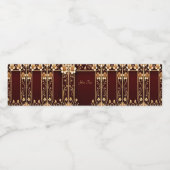 Étiquette de bouteille d'eau Fleurs Dorées de Bour (Étiquettes simples)