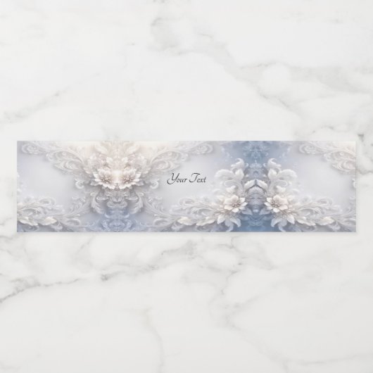 Étiquette de bouteille d'eau florale blanche (Étiquettes simples)