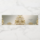 Étiquette de bouteille d'eau florale dorée (Étiquettes simples)