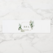 Étiquette de bouteille d'eau florale verte (Étiquettes simples)