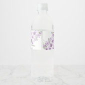Étiquette de bouteille d'eau Mariage chic Lavender (Dos)