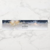 Étiquette de bouteille d'eau Mariage de marine et  (Étiquettes simples)