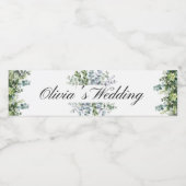Étiquette de bouteille d'eau Mariage Eucalyptus (Étiquettes simples)